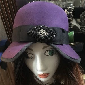 Pretty in Purple Fashion Hat with Stone Detail FIRM